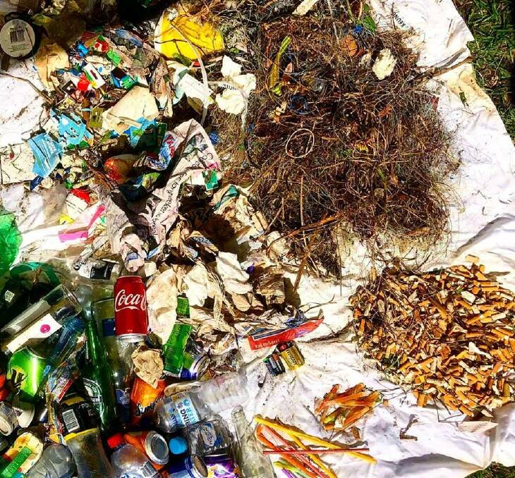 Some of the marine debris collected during a recent clean-up operation at Cronulla. Picture: Naked Ocean