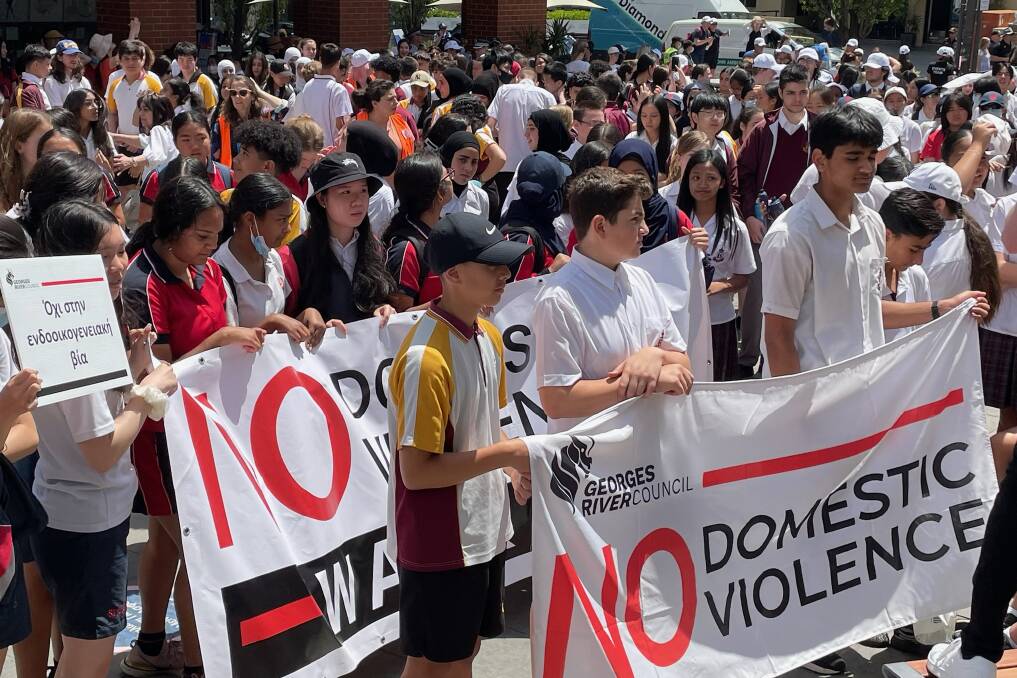 Georges River Council's NO to Domestic Violence Walk through Kogarah last year. Picture: Jim Gainsford
