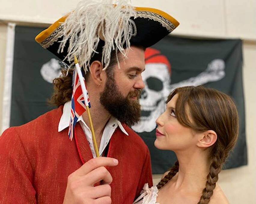 Danielle Bavli (playing the role of Mabel) and James Gander (as Frederic) in The Rockdale Opera Company's production The Pirates of Penzance.