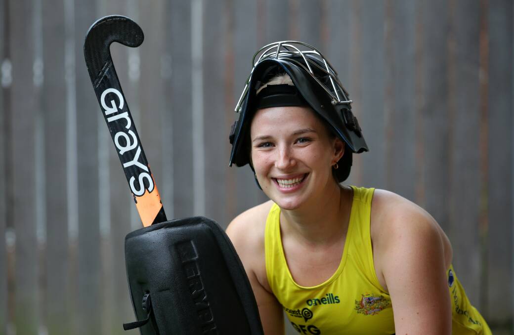 After working her way up the hockey hierarchy, 23 yr old Zoe Newman made her debut for the Hockeyroos against Germany in Sydney. Picture John Veage