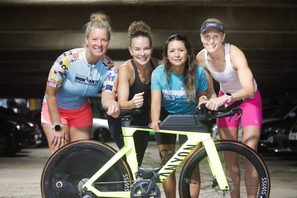 Cronulla Triathletes Shelby Hood, Jo Cope, Jen Medina and Zoe Fitzgerald are getting ready to face the world. Picture John Veage