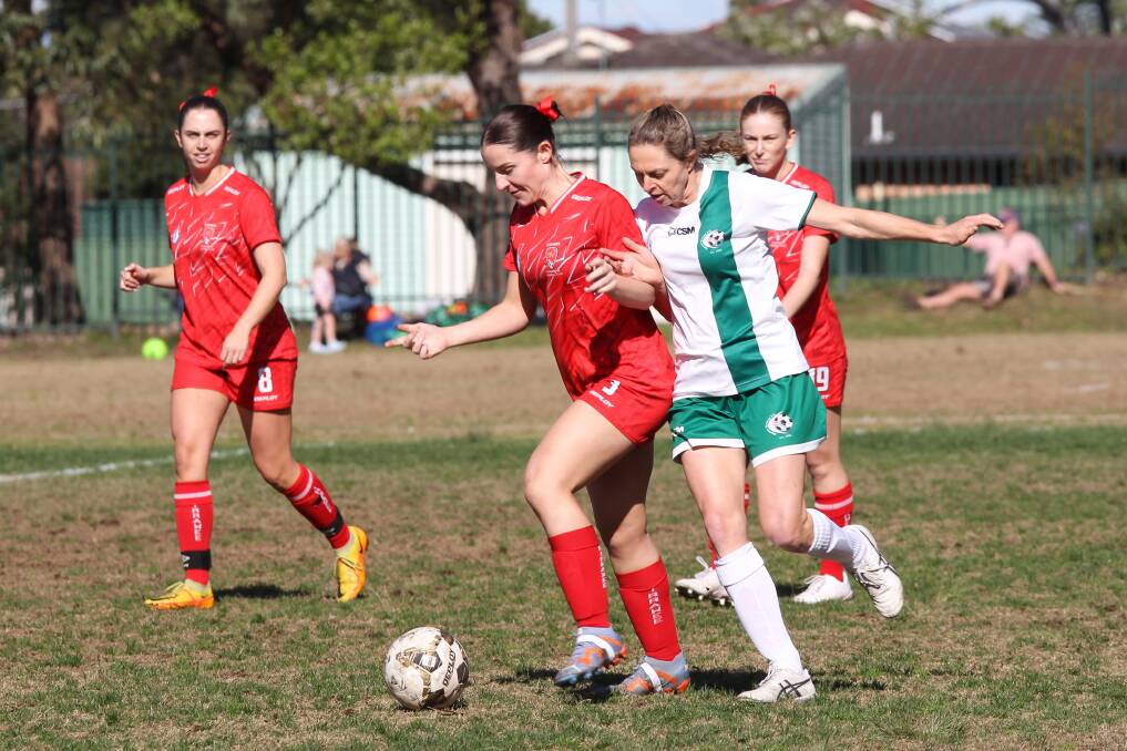 Gymea's SPLW team played Kirrawee at the Beyond Blue Mental Health Match on Sunday. Picture John Veage