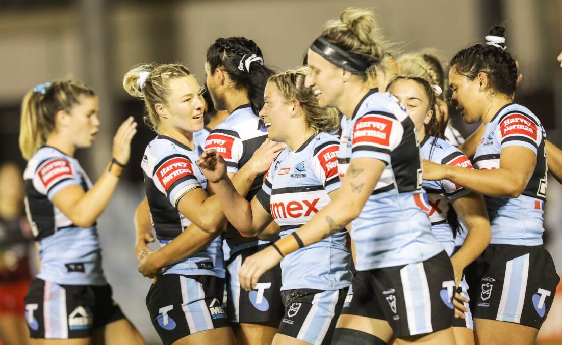 The Sharks inaugural NRLW team came good at the back end of 2023 just missing the finals series. Picture John Veage