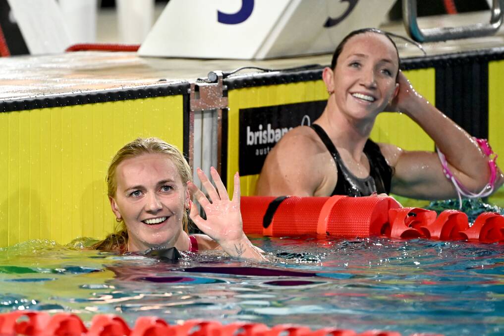 Australian swimming golden girl Ariarne Titmus at the 2024 Olympic trials in Brisbane. Picture by Delly Carr