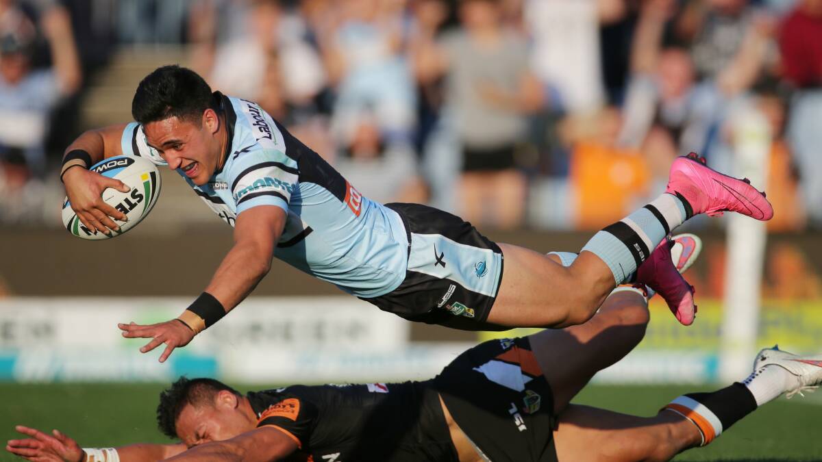 Future star: Valentine Holmes is another of Cronulla's young guns that could lead them to their first premiership under Flanagan. Picture: Chris Lane