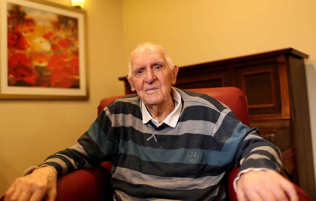 LEGENDARY SOCCEROO: 94 year old Allan Garside at the Ferndale nursing home, Mortdale. Picture: Geoff Jones.