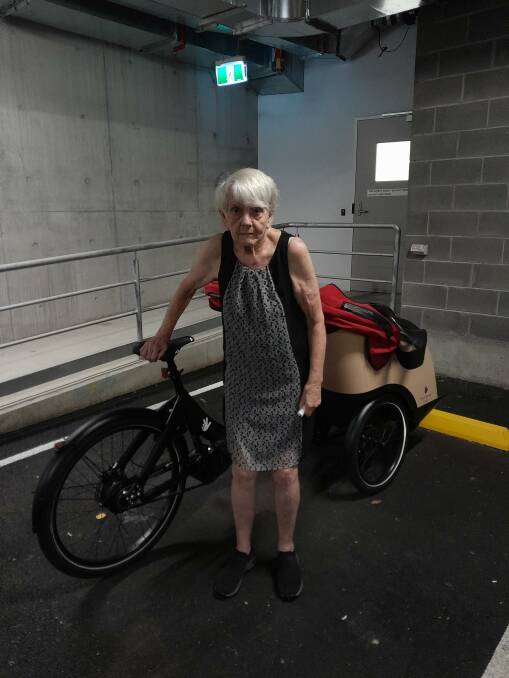 Ruth Emmett's mother Judith with the trishaw before it was stolen. Picture supplied