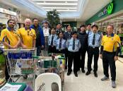 =Members of Lugarno Lions, including Captain Chris Bailey and cadets from Riverwood Hornets Australian Cadets Corp, with Stephen Clarke from the Riverwood Plaza shopping centre management. Picture supplied