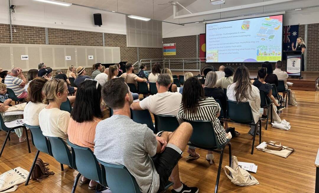 New Kindergarten parents attend an information session presented by teachers. There has been greater focus on curriculum changes in the session. Picture Facebook