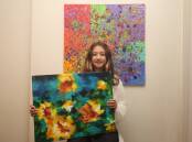 Caringbah school girl Maya Veronese, 10, shows talent beyond her years, catching the attention of global art curators. Picture by Chris Lane