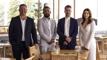 Assistant Restaurant Manager Luke Gregory, Bar Manager Sajan Khatri, Venue Manager Kosta Lambroglou and Restaurant Manager Celia Farissier at Ammos Brighton-Le-Sands. Picture supplied
