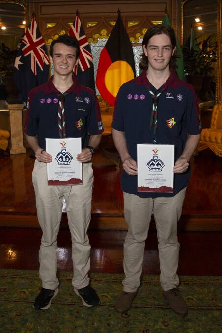 1st Heathcote Venturer Scout Unit members Ethan Griffiths and Angus Wheatley won Queen's Scout Awards for their achievements. Picture supplied