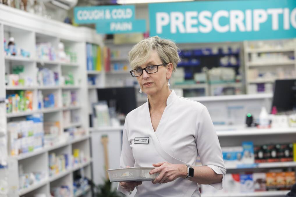 Jennifer Nelson of Coady's Pharmacy at Caringbah is concerned that the Federal Government's 60-day drug dispensing policy will do more harm than good. Picture by John Veage