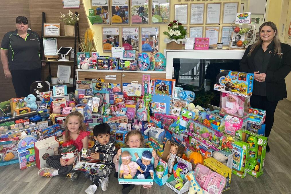 Hundreds of new toys were donated to ill children, thanks to the generosity of families from St George Montessori. Picture supplied