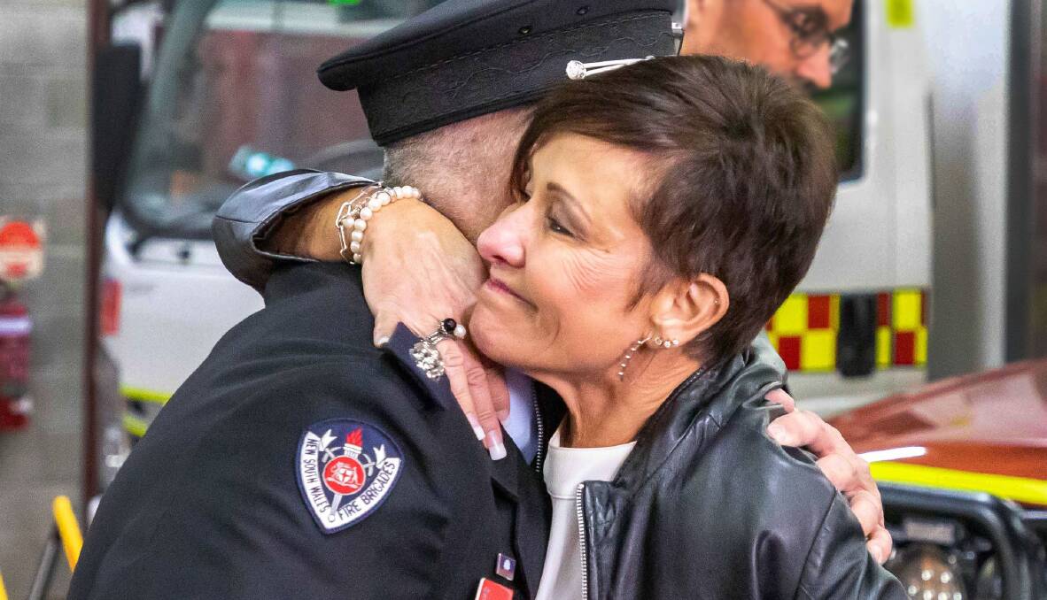 Irene Danaskos shows her thanks to the crew who help save her husband's life. Picture supplied