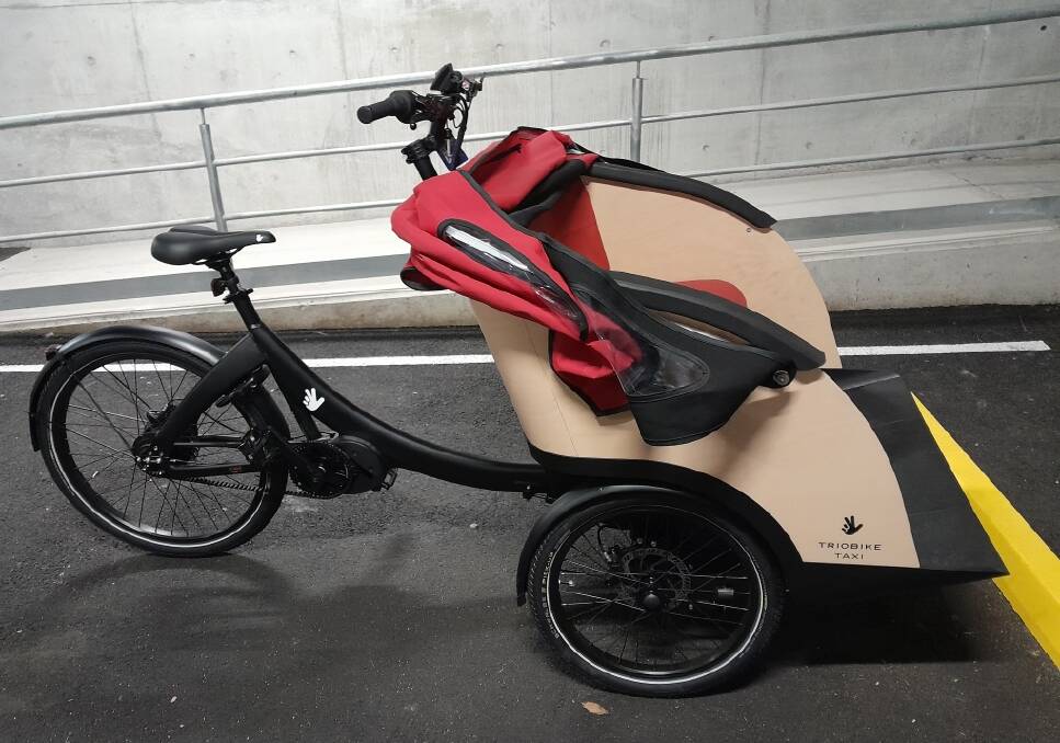 The stolen trishaw that was taken from Taren Point. It has been found. But it needs to be repaired after it was damaged during the theft. Picture supplied