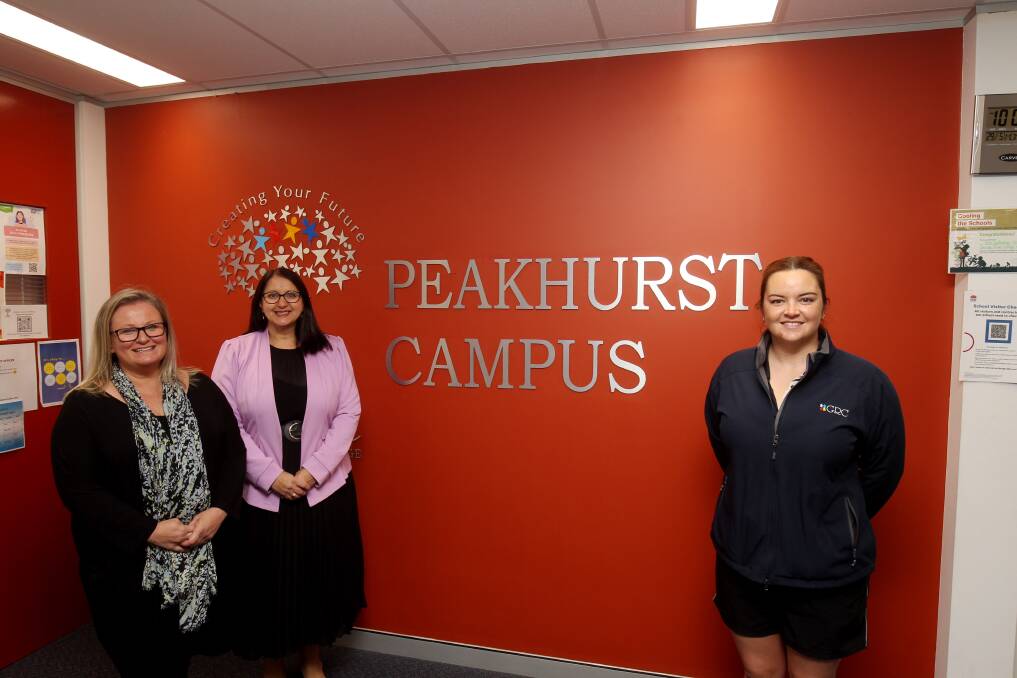 Georges River College Peakhurst administration support staff member Lea Pracy, principal Diane Wilson and PE teacher Stephanie Yates are thrilled with the move to support schools in their paperwork burnout. Picture by Chris Lane