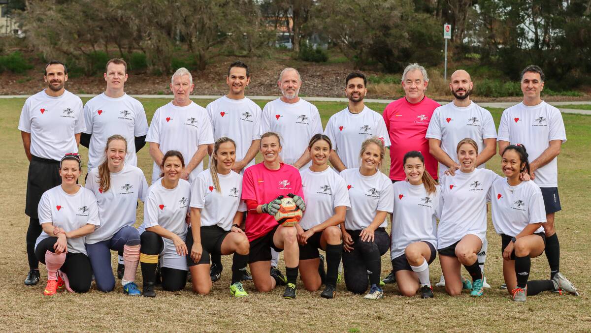 Heart to heart: Members of the St George Hospital Cardiology and Coronary Care Unit who played in this year's Richo Cup. Picture: Supplied