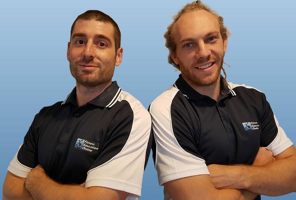 Fitness Education Online founders Jono Petrohilos (left) and Travis Mattern are dedicated to setting their students up for success as personal trainers and business owners. Picture supplied 