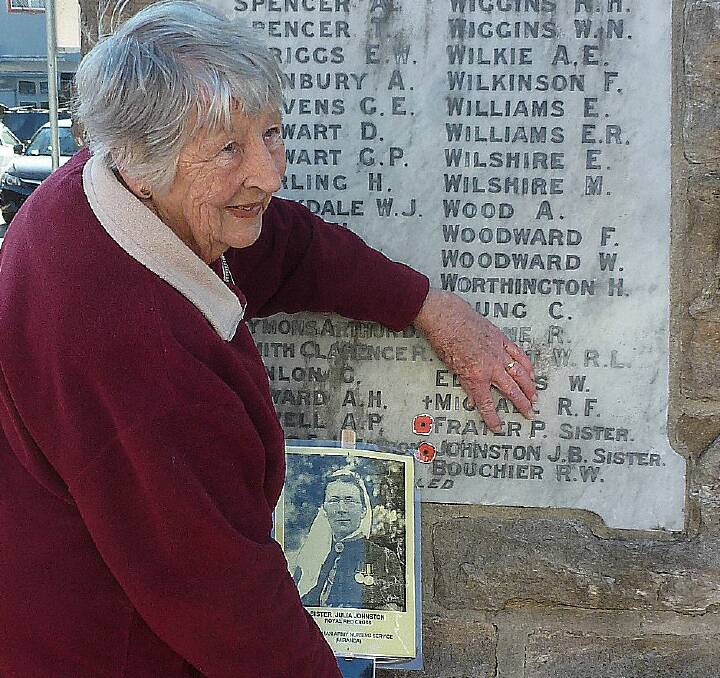 Marion Baker of Loftus, points out her WW1 relative, Sister Julia Johnston. Picture: supplied