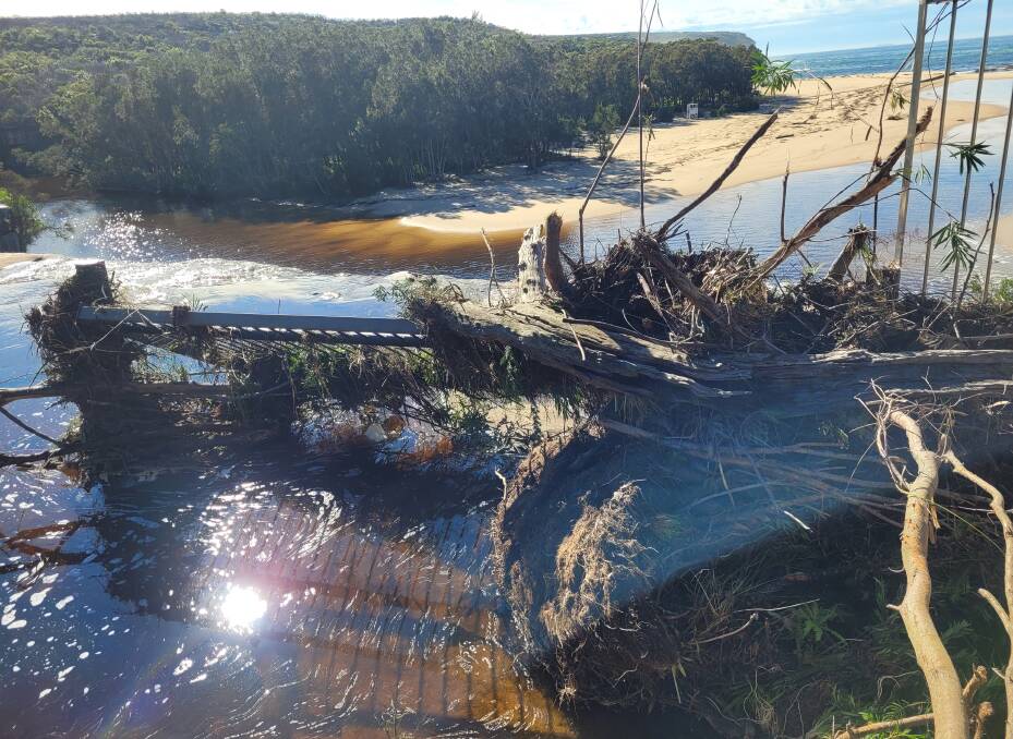 Debris in Wattamolla Lagoon. Picture supplied