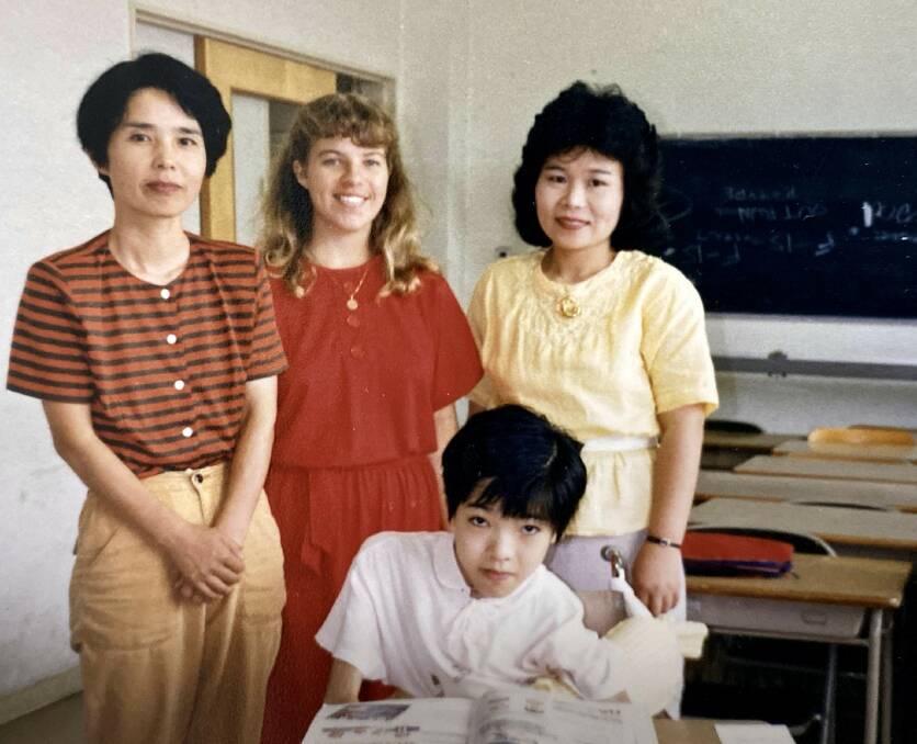 Karen Darda at a school in Japan. Picture supplied