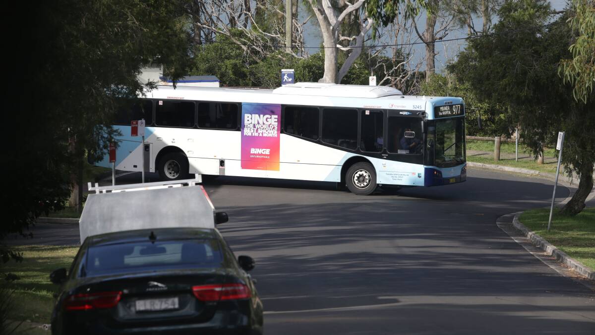 A bus does a three-point turn at the end of the route. Picture: John Veage
