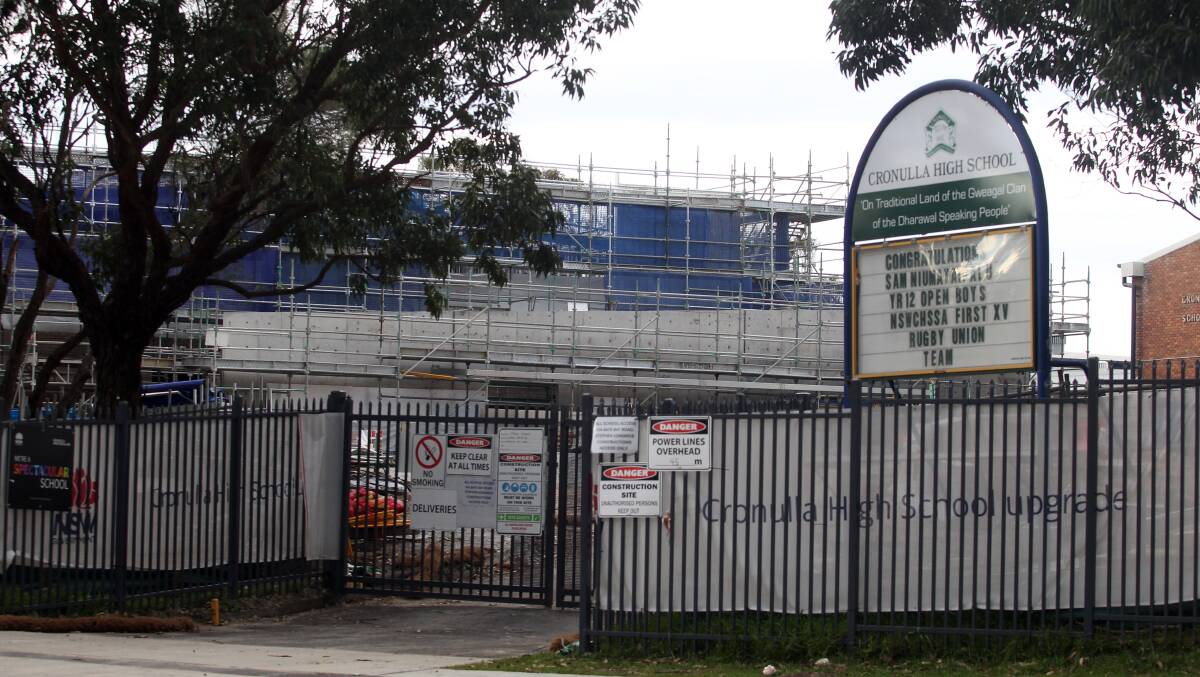 Construction of new classrooms at Cronulla Hihh School. Picture by Chris Lan