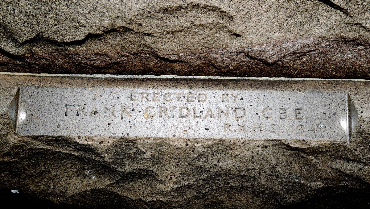 The belated acknowledgement that was placed at the bottom of the Bass and Flinders monument in 1950. Picture by Chris Lane
