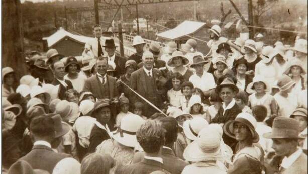 Grand opening of Jannali Railway Station, 7 February 1931. Picture: Sutherland Shire Libraries Local Studies. 