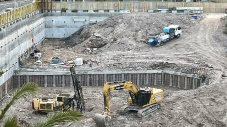 A pile shoring wall has been built on the eastern side of the tunnel where deeper excavation is required. Picture supplied