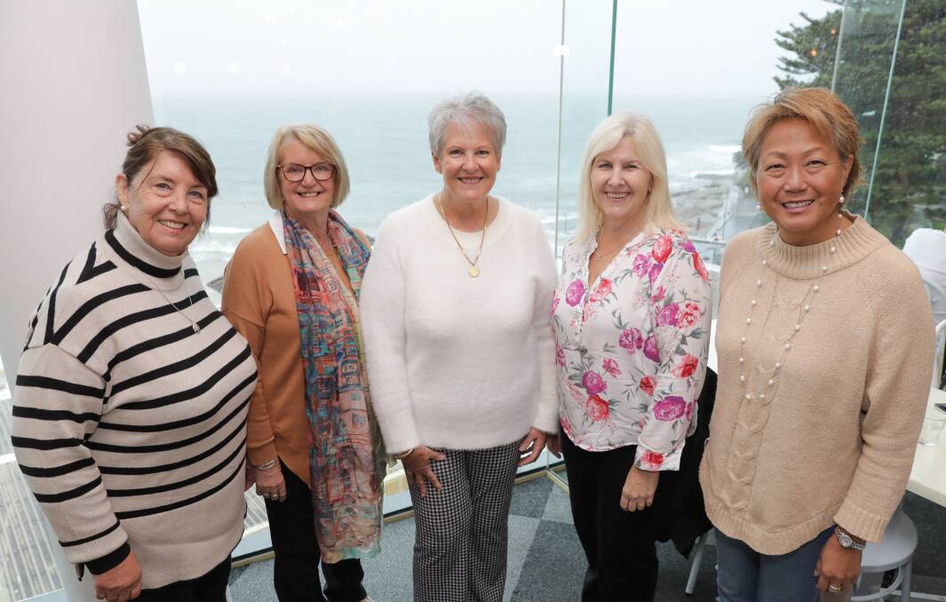 Travel buddies meet for lunch at Cronulla RSL Club - Diane (left), Karen, Yvonne Vickers, Kristine and Ninette. Picture by John Veage