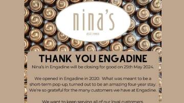 Announcement of the Engadine store closure.