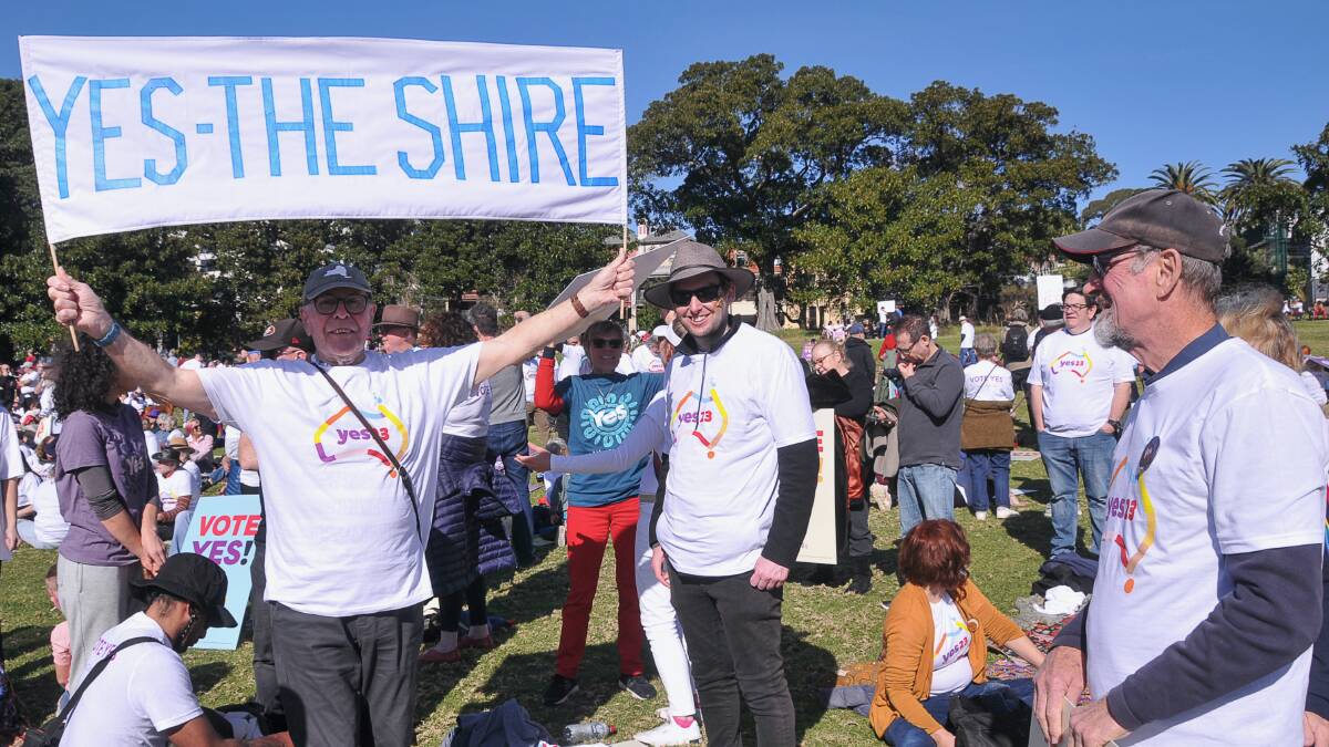 Sutherland Shire residents at an earlier gathering in support of the Yes vote. Picture supplied