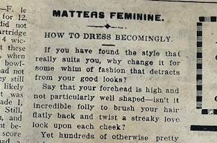 Matters Feminie, Cronulla-Sutherland Advocate, February 1, 1929.
