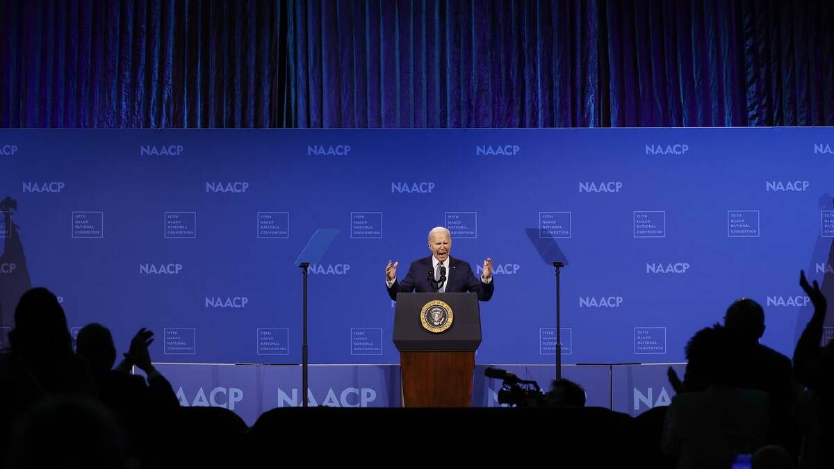 It was Biden's first political speech since the assassination attempt on his rival Donald Trump. (EPA PHOTO)