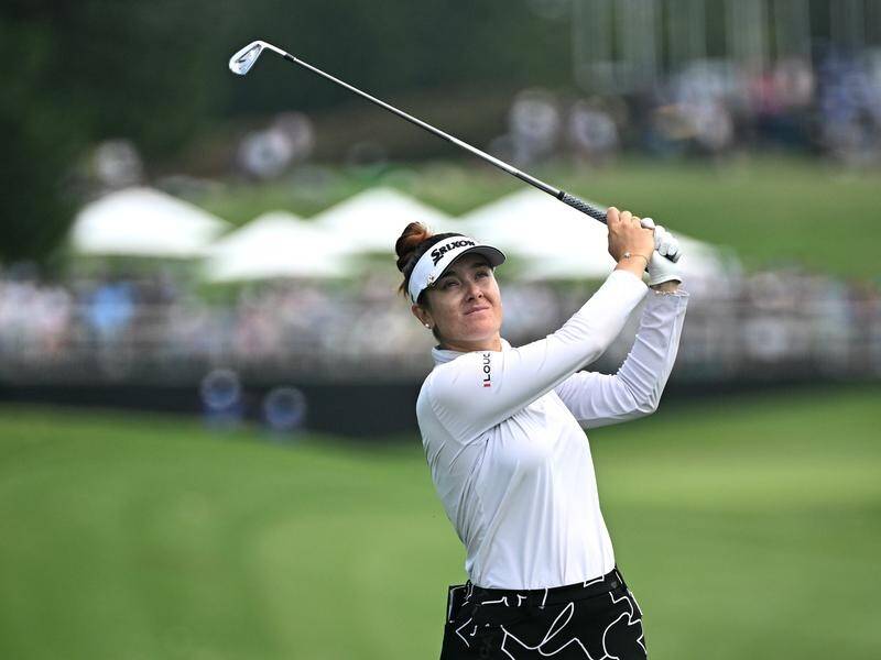 Hannah Green's sizzling five-under 67 put her back in the mix in the LPGA tournament Singapore. (Dan Himbrechts/AAP PHOTOS)