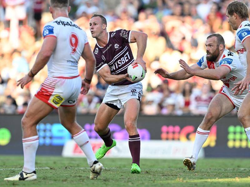 Daly Cherry-Evans equalled Cliff Lyons' record for Manly games when he lined up against the Dragons. (Dean Lewins/AAP PHOTOS)