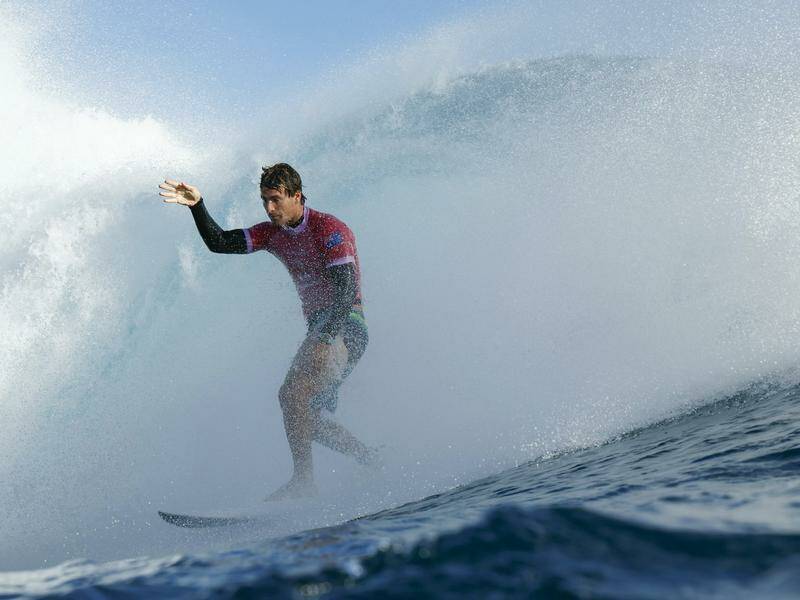 Jack Robinson has beaten John John Florence to progress to the last eight in Olympic surfing. Photo: AP PHOTO