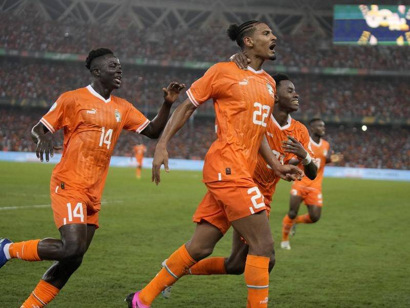 Ivory Coast 's Sebastien Haller scored the winner against Nigeria in the Africa Cup of Nations. (AP PHOTO)