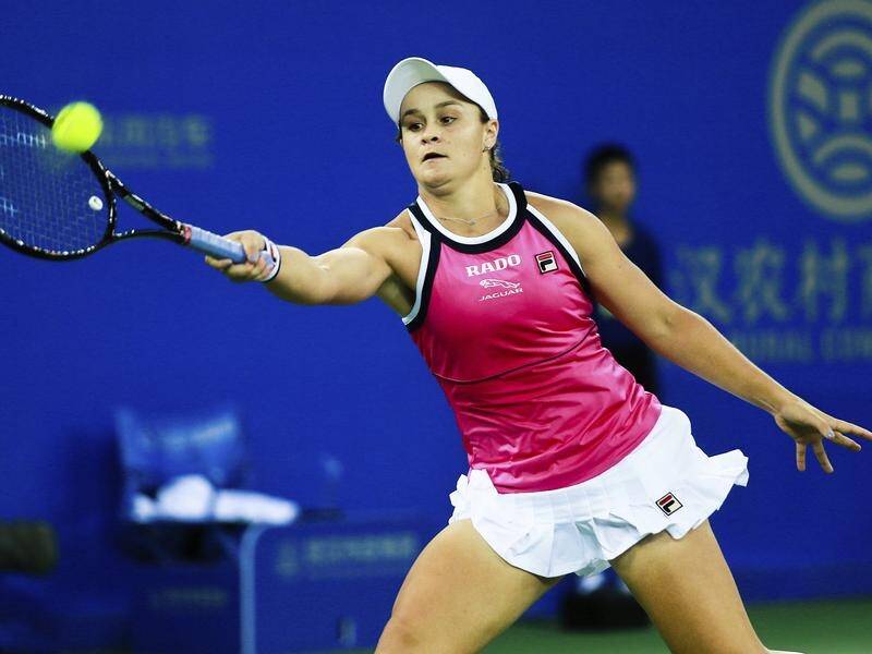 Ash Barty reached the semi-finals the last time the Wuhan Open was held in 2019. (AP PHOTO)