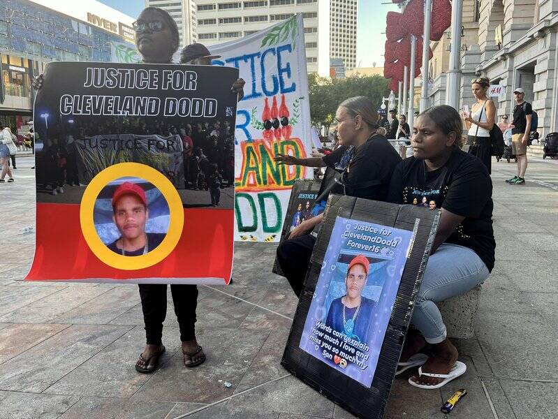 Indigenous teen Cleveland Dodd's death in custody has sparked grief and outrage in the community. Photo: Aaron Bunch/AAP PHOTOS
