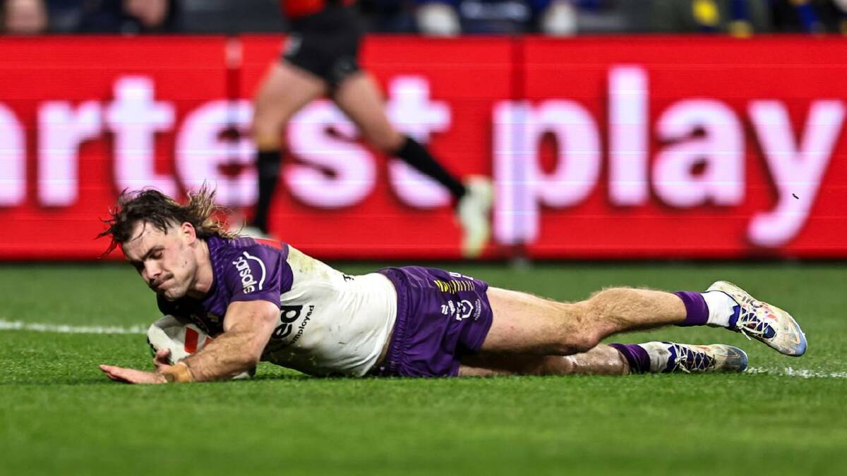 Ryan Papenhuyzen was among five try-scorers in a comprehensive display from the Storm. (Mark Evans/AAP PHOTOS)