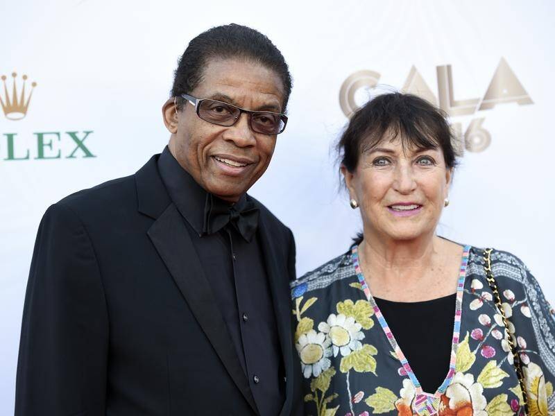 Musician Herbie Hancock, pictured with his wife Gigi, will tour Australia in Octoer. (AP PHOTO)