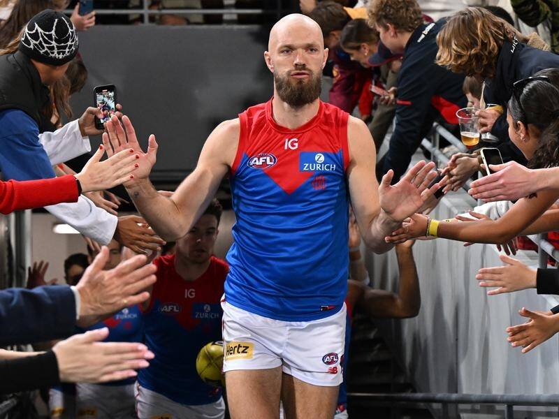 Max Gawn is hoping to return from injury and lead the Demons out again in round 19. (Darren England/AAP PHOTOS)