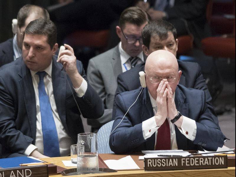 Russian Ambassador to the UN Vassily Nebenzia tried to have the body condemn the Syria strikes.