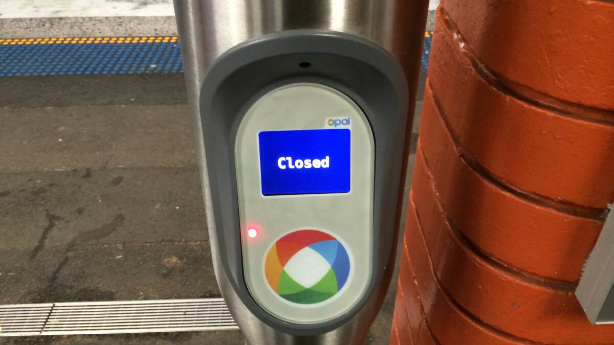 Crash: The Opal card reader at Caringbah on Tuesday morning. Picture: Supplied

