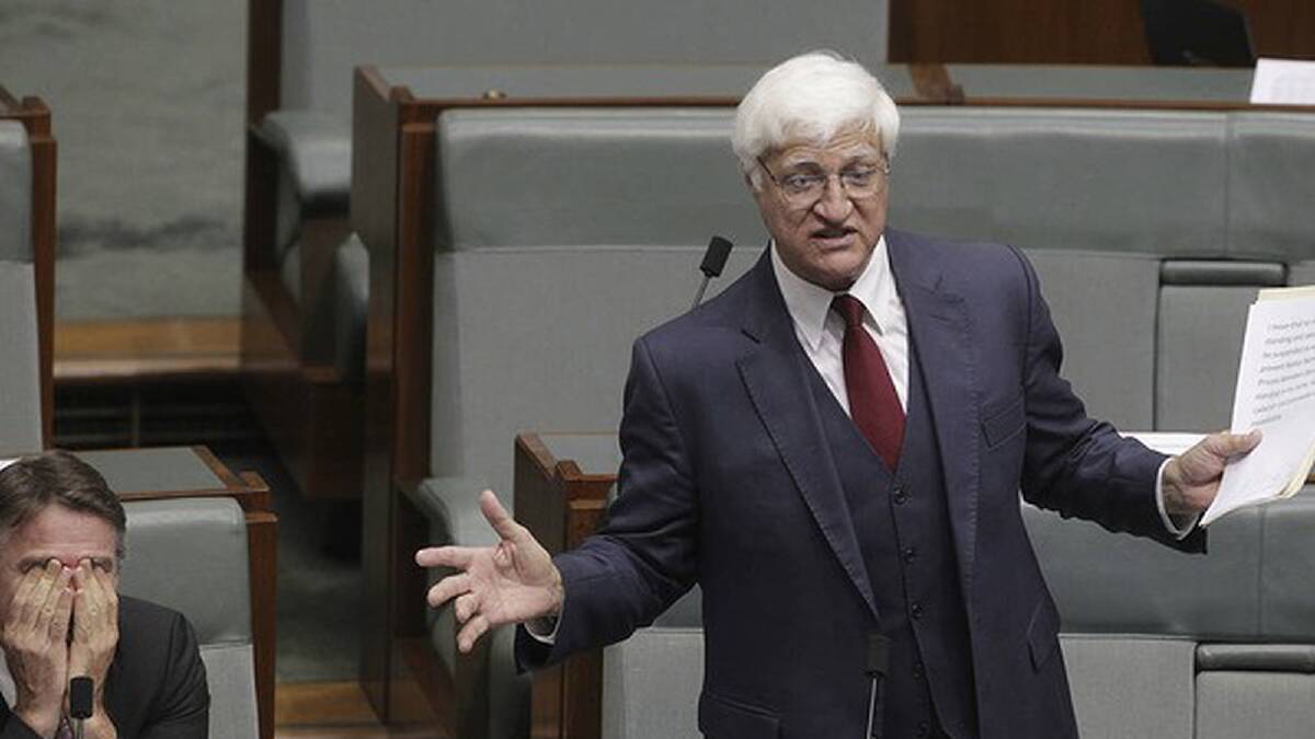 Bob Katter seeks to suspend the standing orders during question time as Rob Oakeshott reacts in November. Photo: Andrew Meares
