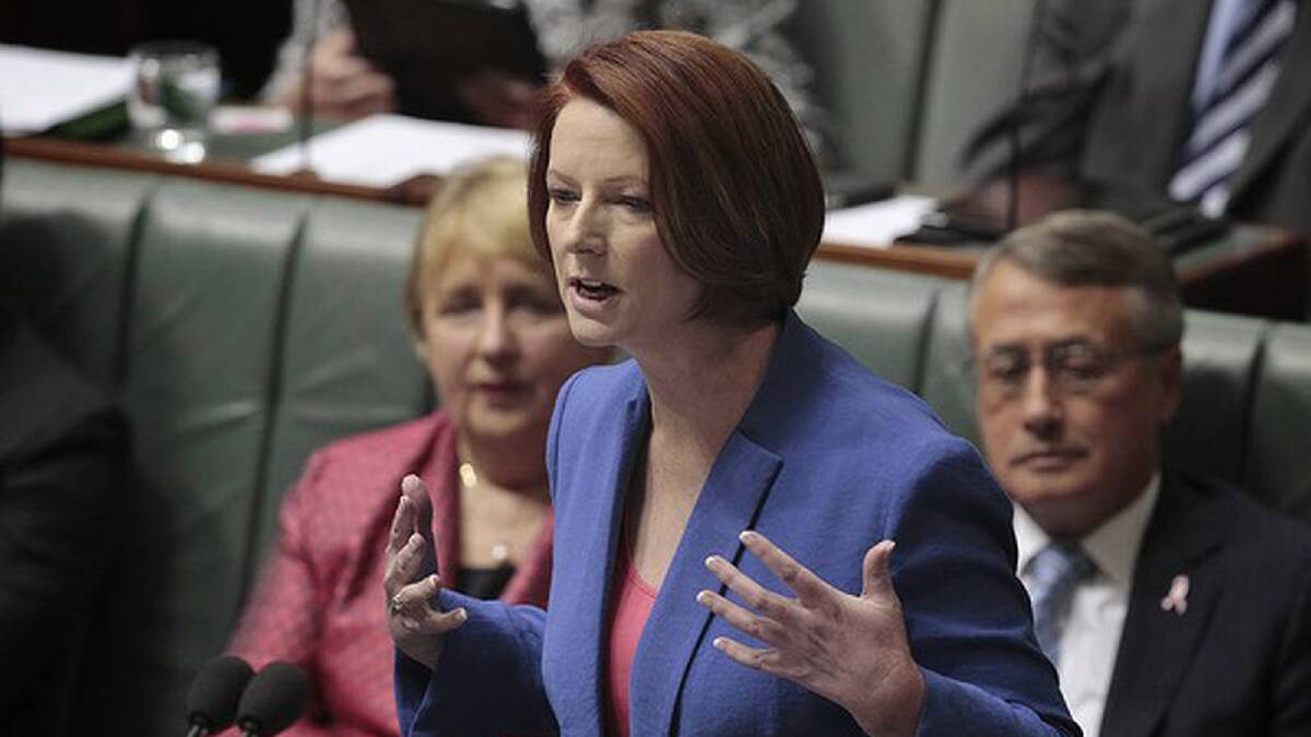 That speech. Prime Minister Julia Gillard replies to Opposition Leader Tony Abbott's motion to dismiss the Speaker Peter Slipper in October. Photo: Andrew Meares